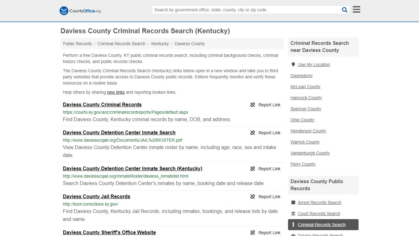 Daviess County Criminal Records Search (Kentucky)
